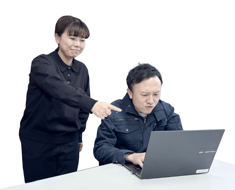 研修中のスタッフ2名